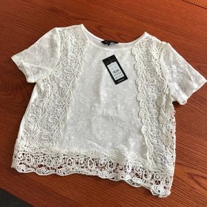 See through white crop top